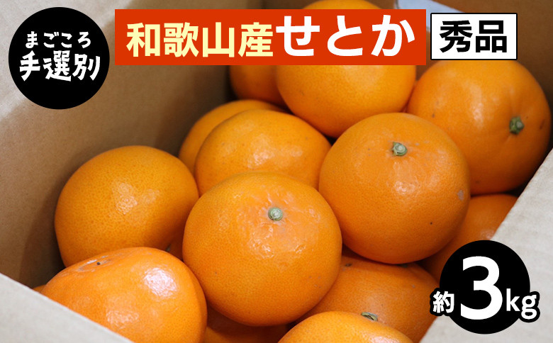 
            【まごころ手選別】和歌山産　せとか　約3kg　秀品 ※2026年2月下旬～4月中旬頃より順次発送予定
          