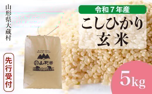 ＜令和7年産米先行受付＞ 大蔵村産 こしひかり 【玄米】 5kg （5kg×1袋）＜配送時期選べます＞