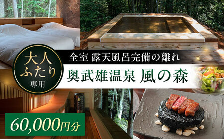 奥武雄温泉風の森 宿泊補助券 6万円分 / 宿泊 旅館 サウナ / 佐賀県 / 株式会社GOTENリゾート [41ATAB004]