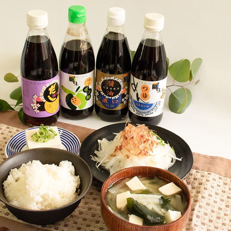 大正10年創業 忽那醸造 特級濃口醤油 めんつゆ だし醤油 アソート3本 セット