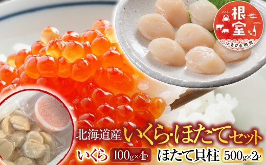 D-30032 いくら醤油漬け100g×4P、ほたて貝柱500g×2P