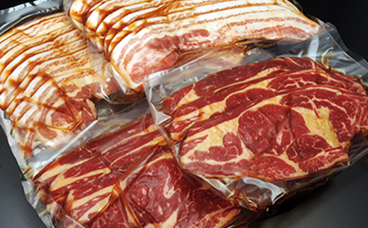 『定期便』老舗焼肉店の焼肉セット国産牛ロース600g道産豚バラ800g全3回＜酒仙合縁 百将＞ 森町 牛肉 ロース 豚肉 バラ 焼肉 タレ 味付け 北海道牛 北海道産 セット ふるさと納税 北海道 m