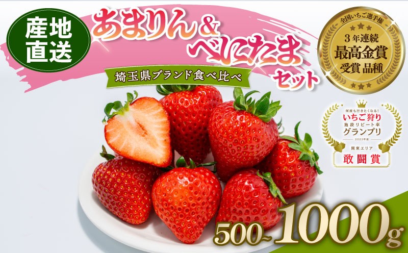 
            【予約】 あまりん べにたま 食べ比べ セット 選べる容量 500g 1000g いちご 苺 ストロベリー 産地直送 ご当地 果物 くだもの フルーツ デザート 食品 冷蔵 strawberry ichigo ロコファームHANYU 埼玉県 羽生市
          