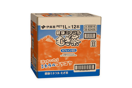 健康ミネラル麦茶 1L×12本(1ケース)【伊藤園 麦茶 むぎ茶 ミネラル ノンカフェイン カフェインゼロ 12本 備蓄 防災 熱中症】K071029