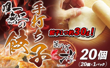 唯一無二の手打ち餃子20個（20個×1パック）餃子1つ約30g！【ぎょうざ楼】