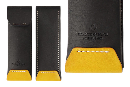 スリムなペンケース　04ブラックイエロー(全18色)【学校】勉強 仕事 オフェス デスクワーク 小物入れ 小物 父の日 贈物 プレゼント ギフト 雑貨 埼玉県 加須市 加須 お取り寄せ 送料無料 送料