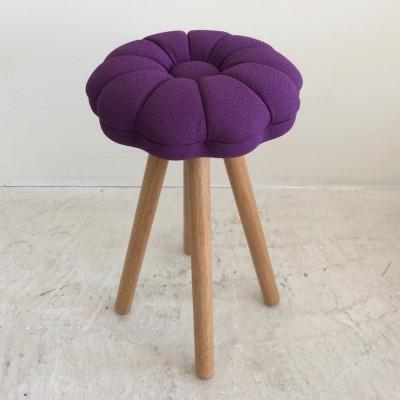 ふるさと納税 大川市 monaca stool:kiku【紫/オーク/高さ45cm】