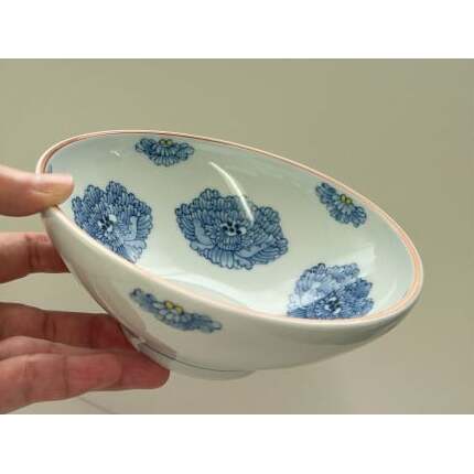 有田焼 手描きボタン柄 中鉢 【起山窯】食器 器 うつわ 鉢 呉須 染付 A20-559_イメージ3