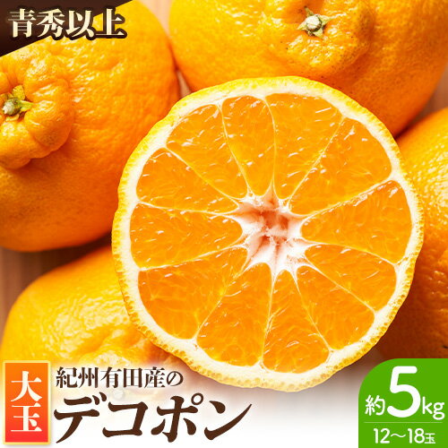 【ふるさと納税】＜先行予約＞【お味濃厚】紀州 有田産 の大玉 デコポン 約 5kg (12玉〜18玉入り・青秀以上) 厳選館 《2026年1月中旬-3月下旬頃出荷》和歌山県 日高川町 デコポン でこぽん 柑橘 不知火 しらぬい 大玉 送料無料