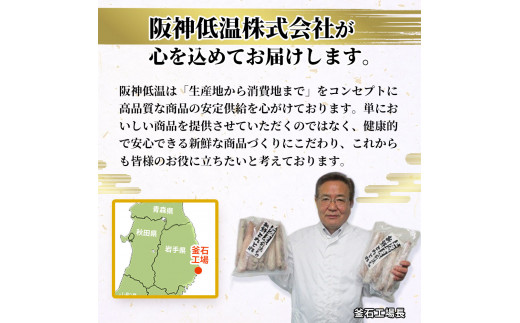 fc-64-001　三陸釜石産 するめいか 小分けサイズ 3本パック 約500g   阪神低温