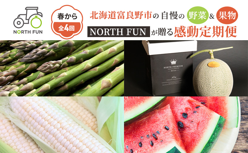 【2026年春から全4回】北海道富良野市の自慢の野菜＆果物を春から贅沢に味わい尽くす！NORTH FUN が贈る感動定期便
