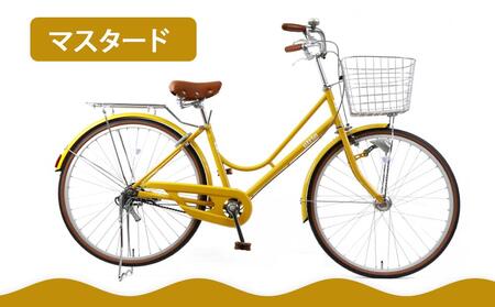 【エイリン】【組立済み発送】＜色選択可能＞ファミリーサイクル26型 KN26NROL［ 京都 自転車専門店 完成車でお届け 26インチ ファミリー サイクル おしゃれ 人気 おすすめ 自転車 ママチャリ 街乗り スポーツ アウトドア ギフト 通販 送料無料 ふるさと納税 ］【マスタード】