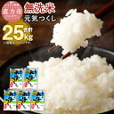 【ふるさと納税】【令和6年産】福岡県産 元気つくし 無洗米 合計25kg 5kg×5袋 お米 精米 米 ご飯 小分け 25キロ 九州産 国産 送料無料