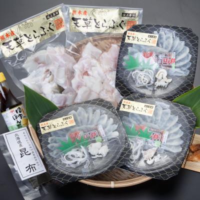 ふるさと納税 宇城市 【毎月定期便】1日25セット限定!天草とらふぐてっさ・てっちり贅沢セット3〜4人前(宇城市)全3回