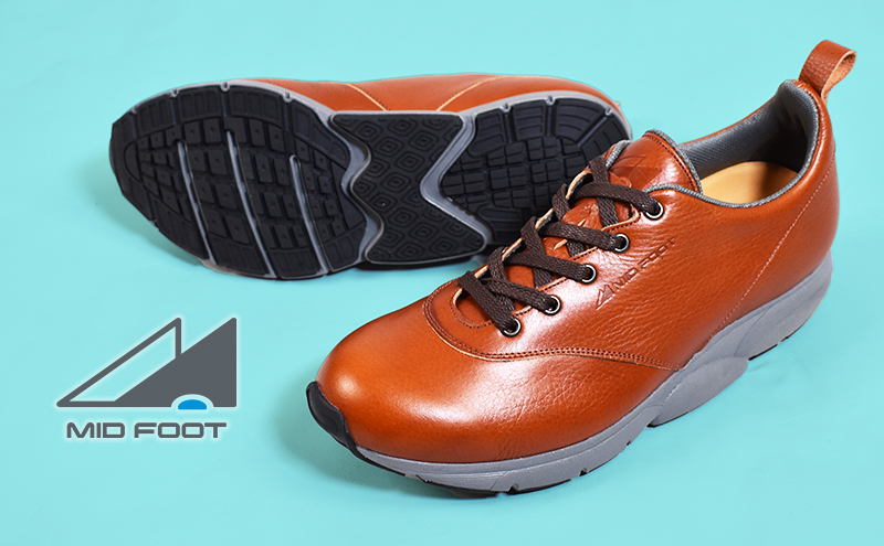 MIDFOOT ( ミッドフッド ) 婦人靴 レザースニーカー MF002JL 25.0cm( ブラウン ) 4E　【 ファッション 靴 シューズ スニーカー レディース 】 【 お洒落 レザーシューズ オイルレザー 快適 履き心地 】