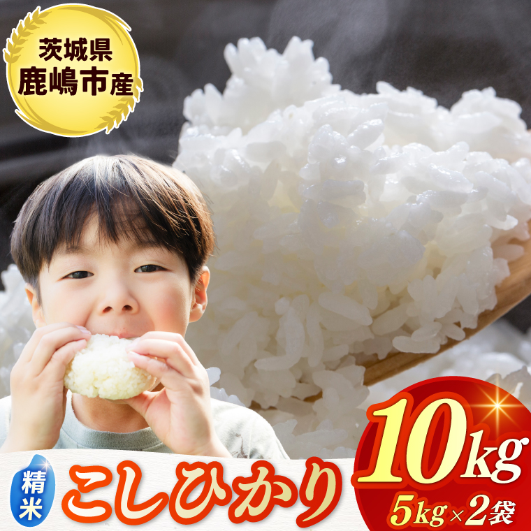 ★令和7年産米★ お米 コシヒカリ 精米 10kg (5kg×2袋) 鹿嶋市産【こしひかり 米 コメ ごはん ライス ブランド米 茨城県 鹿嶋市 30000円以内】(KBR-22)