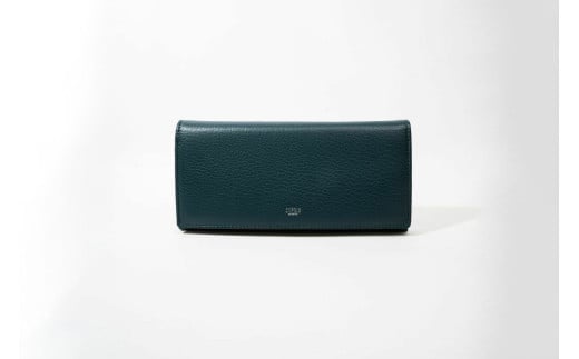 キプリス本革製ササマチ長財布　カラー：グリーン【革小物 革製品 ソフトシュリンクレザー 牛革 しっとり シーズンレス 職人 財布】