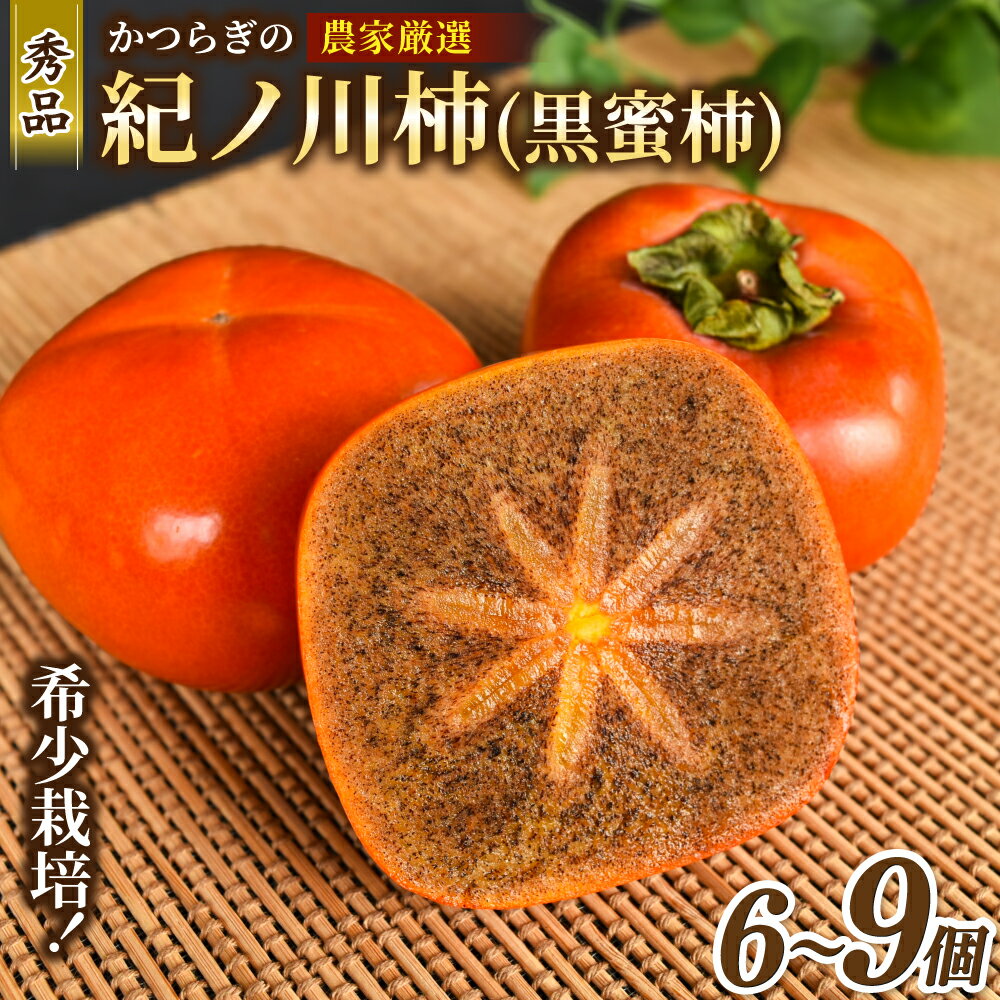【ふるさと納税】 【2026年発送】 紀の川柿 秀品6個～9個 / 贈答 黒蜜 厳選 高級 和歌山 かき 柿 ※2026年10月上旬から11月上旬頃発送