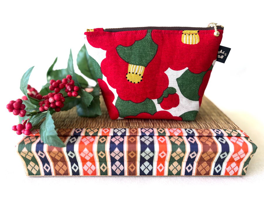 和小物2点セット (ぷっくりバッグ、ファスナーポーチ)｜手提げバック 小物入れ 手作り [0183]