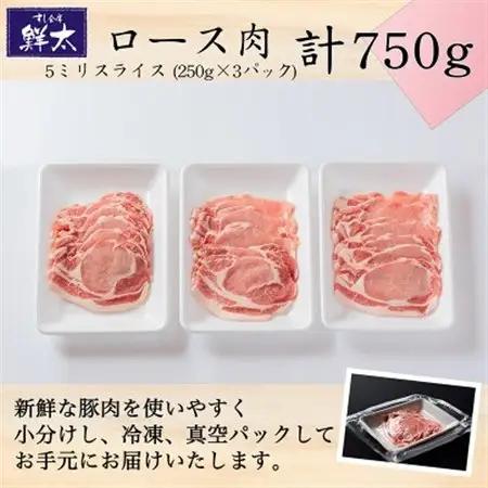 湖西市産ブランド豚「ふじのくに夢ハーブ豚」ロース肉5ミリスライス750g(250g×3)真空・冷凍_肉  豚肉 _【配送不可地域：離島】【1495391】