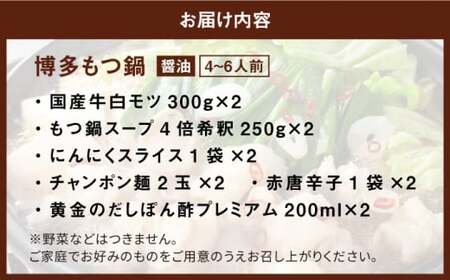 【厳選国産牛使用】博多もつ鍋（醤油味）4-6人前＜博多の味本舗＞那珂川市 もつ鍋 モツ鍋 もつなべ もつ鍋セット もつ 鍋  国産 牛 モツ 21000 21000円 [GAE015]