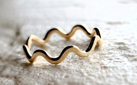 K14GF アクセサリー リング ゴールド ウェーブ リング 選べるサイズ 指輪 アクセサリー ジュエリー K14 ゴールドフィルド リング 
