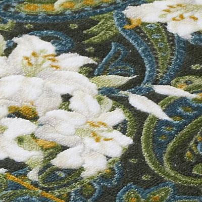 ふるさと納税 和泉市 日本製 廊下カーペット 80cm×440cm 【ユリ柄】 滑り止め加工 (グリーン) |  | 01