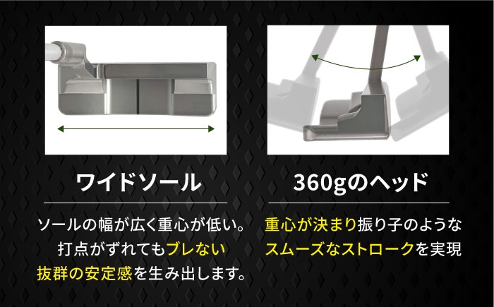 山田パター 34インチ シルバー ゴルフ用品 スポーツ スポーツ用品 ゴルフ 練習 グリップ ヘッドカバー