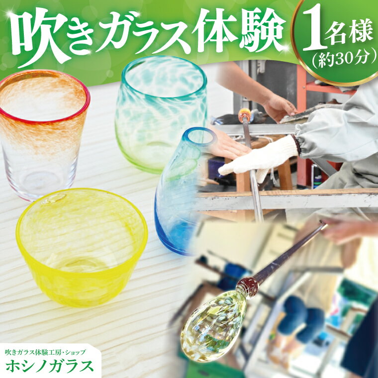 【ふるさと納税】ホシノガラス　吹きガラス体験（1名様）｜茨城県 大子町 工房 グラス 小鉢 一輪挿し（CV001）