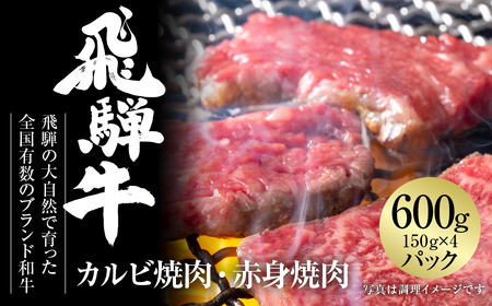 飛騨牛 焼肉 厳選2種盛（赤身・カルビ） 600g 焼肉 飛騨高山ミート [MZ008]