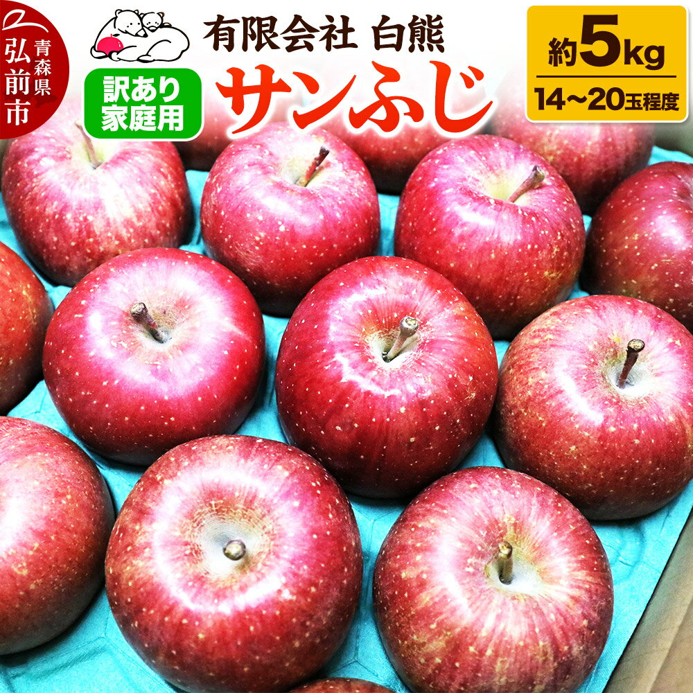 【ふるさと納税】【26年3月発送】りんご 訳あり家庭用 白熊 サンふじ 約5kg（14〜20玉程度）糖度13度
