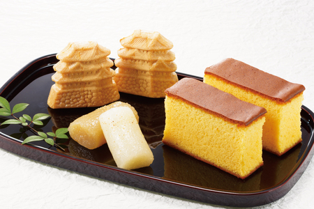 カステラ 最中 牛蒡餅 平戸のこだわり銘菓 3種 セット 9点 6回 定期便 総計 54点 食べ比べ 詰め合わせ [菓子処津乃上 長崎県 平戸市 hr42bgy390071]