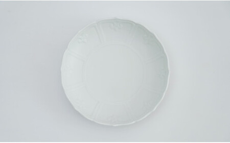 有田焼 しっとり質感の和食器 白マット輪花桔梗渕浅小鉢 / 5個 深海三龍堂 取り鉢 とんすい 煮物鉢 中鉢 白磁 白い器 白い食器 ay030