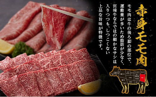 数量限定＜畜産農家応援＞【2026年9月お届け】宮崎牛 モモ 赤身肉（スライス）計500g 国産 牛肉 期間限定【SB706-S-09】