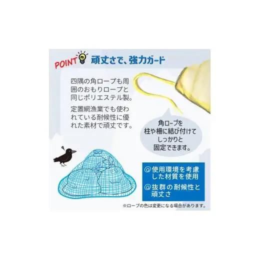 カラスネット 3x4m ブルー（青） 45Lゴミ袋 約20個収納 カラスよけネット ゴミネット おもり入り  細かい網目 4mm しっかりガード