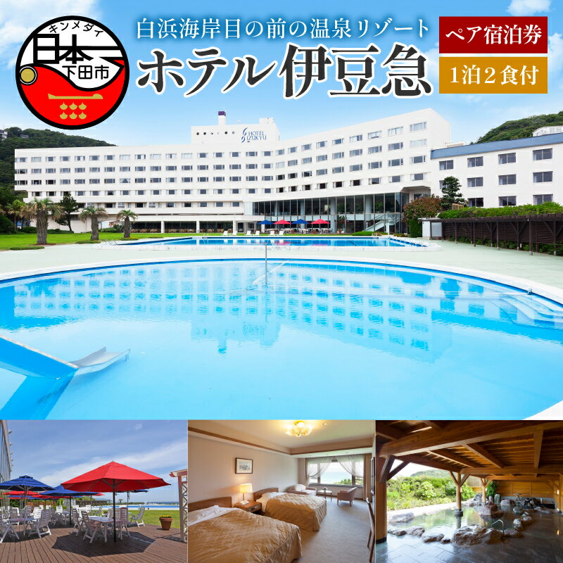 【ふるさと納税】 【6月より寄附金額改定】 旅行 宿泊券 ペア 食事付き 温泉 バイキング オーシャンビュー【ホテル伊豆急】1泊2食 白浜海岸 下田 伊豆
