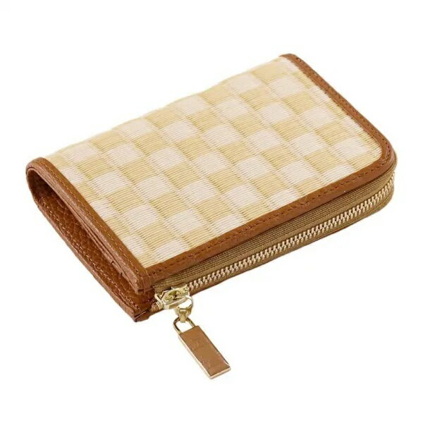 【ふるさと納税】L字ファスナー財布 鳳凰・黄 ／ 織田畳店 葵 Aoi ハンドメイド 二つ折り 財布 畳 セキスイ樹脂製表 本革 奈良県 田原本町