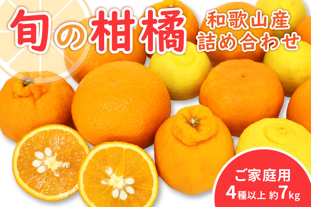 
            柑橘詰め合わせセット 家庭用４種以上 約7kg 和歌山産
          