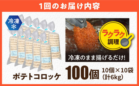 【全12回定期便】三富屋さんのポテトコロッケ 100個 6.0kg 【三富屋商事株式会社】[AKFJ034]