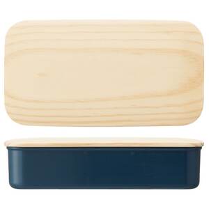 弁当箱 630ml 1段 木蓋 ランチベルト 食洗機 レンジ 対応 ランチボックス スケーター skater PAL8FK ミッドナイトブルー ブルー 青〈スケーター株式会社〉   7-208