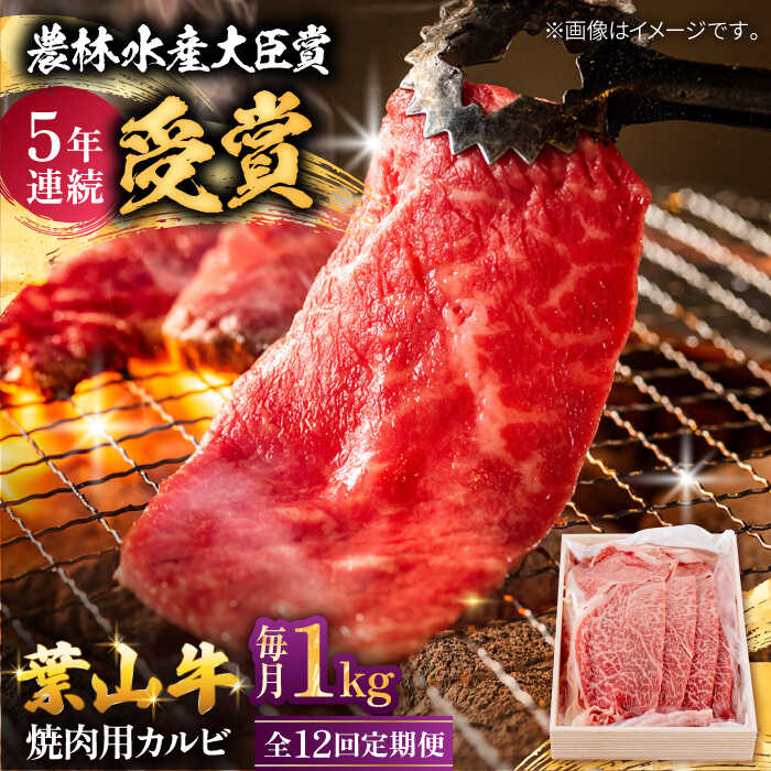 【ふるさと納税】【全12回定期便】 葉山牛 焼肉用カルビ1Kg / 牛肉 牛 肉 お肉 国産 やきにく 焼き肉 カルビ かるび BBQ ブランド牛 和牛 黒毛和牛 国産牛 贈答 ギフト 冷凍 葉山 定期 定期便 【有限会社葉山旭屋牛肉店】[ASAP043]