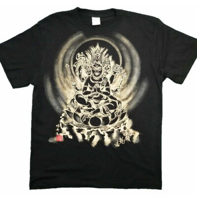 【ふるさと納税】手描きTシャツ 仏画 馬頭観音 黒 (半袖 Lサイズ)【1615707】