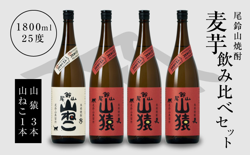 
            焼酎尾鈴山（山ねこ1本・山猿3本）各1800ml  K09_0035_3
          