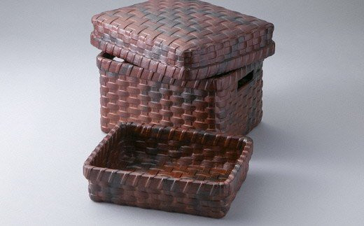 
270K132 一閑張二段式箱（小）[髙島屋選定品］62A2635
