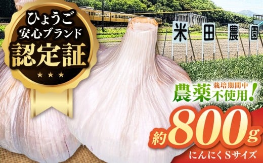 にんにくSサイズ（栽培期間中農薬不使用）約800g | にんにく ニンニク 国産 兵庫県産 Sサイズ 栽培期間中農薬不使用 化学肥料不使用 無農薬栽培 安心安全 ひょうご安心ブランド 千種川 名水百選 清流育ち 産地直送 約800g 家庭用 小玉にんにく まとめ買い 料理用 家庭料理 業務用 保存食 野菜 ガーリック パスタ 炒め物 スタミナ料理 健康志向 食の安全 産地応援 兵庫県 上郡町