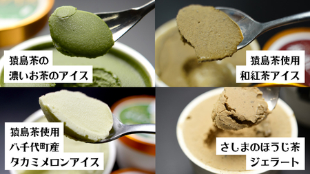 猿島茶使用 アイス ジェラート 16個入 詰め合わせ  ( 濃いお茶 / 和紅茶 / タカミメロン / ほうじ茶 ) 各4個 ふるさと納税 ギフト お菓子 お祝い [AF068ya]