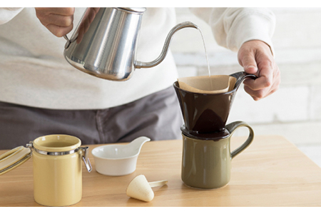 【美濃焼】ドリップコーヒーセット ダブル アーティチョーク【ZERO JAPAN】食器 コーヒーカップ キャニスター ドリッパー マグカップ ティーカップ ティーセット コーヒー豆 珈琲 保存容器 ペ
