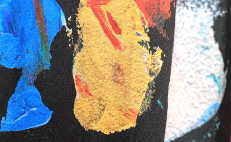 Tシャツ 感覚刺激Tシャツ 08AKAAO 洋服 ファッション 総柄Tシャツ プレゼント 手書き 絵画 アート作品 通気性 柔軟性 日本製 福祉施設 ワークショップ 東京都 墨田区 XL