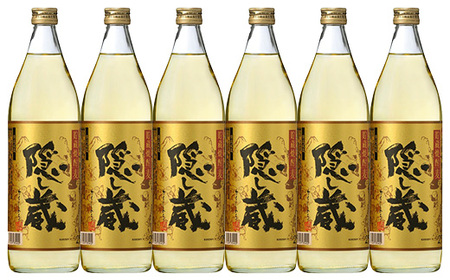 麦焼酎「隠し蔵」25度 900㎖ 五合瓶 六本組 鹿児島 樽で 貯蔵熟成 した琥珀色の 麦焼酎 濵田酒造 傳藏院蔵【C-213H】