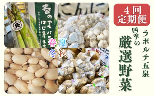【 定期便 4回 】 ラポルテ五泉 四季の厳選野菜 ( 季節ごとに4～5品種をお届け ) | 野菜 やさい 春 夏 秋 冬 新潟県 五泉市 まるっと五泉プロジェクトFunSpace株式会社